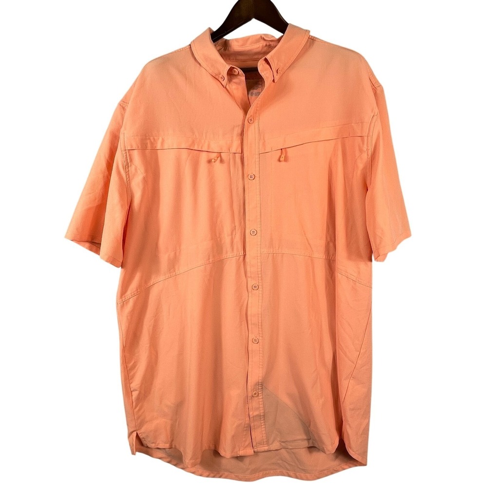 Silver Bait Mens 2XLT Fishing Shirt Orange Short Sleeve Ventilated Gorpcore